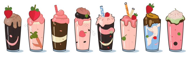 清新图片,健康食物元素,夏天PNG,插画免抠素材